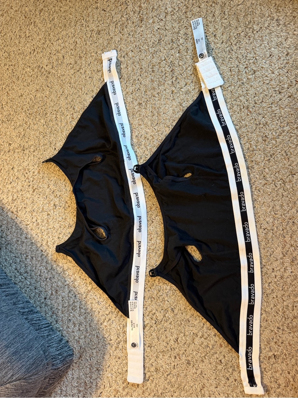 Bravado Black pumping bras with Branded Elastic